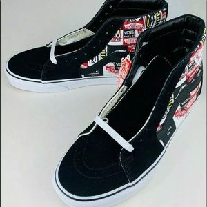 VANS Mens Sk8 Hi Label Mix Skate Shoes VN0A4BV6V9A Multicolor Black Suede 8 New